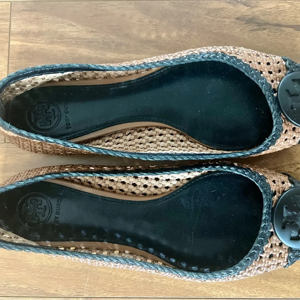 Tory Burch chelsea Woven Flats with Black/brown size 8